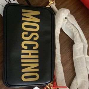 Moschino Logo Print Leather Crossbody -Brand New